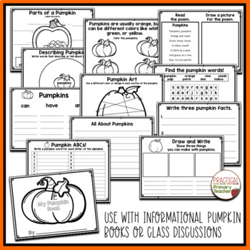 Pumpkin Book by Practical Primary Teacher | Teachers Pay Teachers