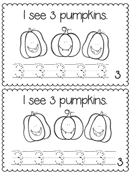 Preview of Pumpkin Counting Book FREEBIE~2 Options