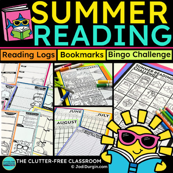 Preview of Summer Reading Packet Challenge Log Summer Reading Bingo Bookmark Choice Board
