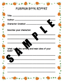 pumpkin book report pdf