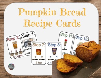 Preview of Pumpkin Bread Recipe Cards // PreK-5th