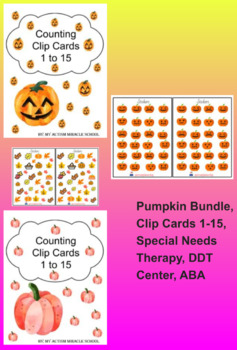 Preview of Halloween Bundle, Clip Cards 1-15, Special Needs Therapy, DDT Center, ABA