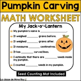 Pumpkin Carving Math Worksheet - Estimation/Weight/Measuri