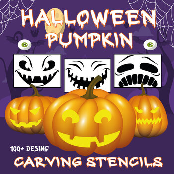 Preview of Pumpkin Carving Stencils: +124 pages Halloween Templates for Jack o Lantern