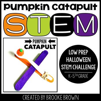 Preview of Pumpkin Catapult STEM Challenge & Games - Halloween STEM Activity