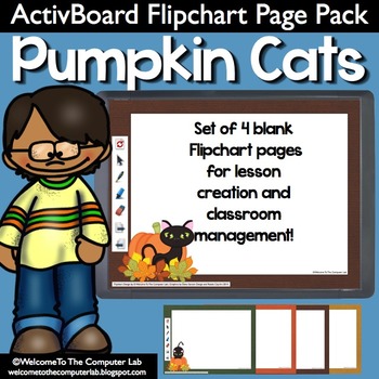 Preview of Pumpkin Cats ActivBoard Flipchart Page Pack