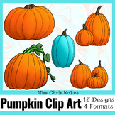 Pumpkin Clip Art Pack Teal and Orange Moveable for Persona