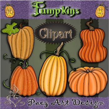 Pumpkin Clipart {Paez Art Design}