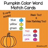Pumpkin Color Word Match Cards Freebie