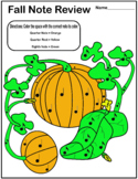 Pumpkin Color by Music Worksheet (Fall Review) Quarter Not