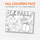 Fall Coloring Page - Printable Autumn Coloring Sheet for K