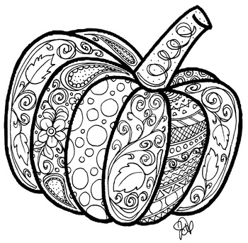 Pumpkin Coloring Page by Honedoodles | Teachers Pay Teachers