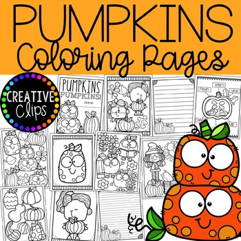 Preview of Pumpkin Coloring Pages (+ writing papers) {Fall Coloring Pages}