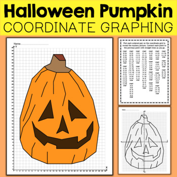 Preview of Pumpkin Coordinate Graphing Picture - Fall Math Activities