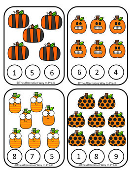 Pumpkin Count and Clip Cards by The Alternative Way to Pre-K | TpT
