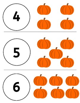 Pumpkin Counting 1-10 by Making Work for All | TPT