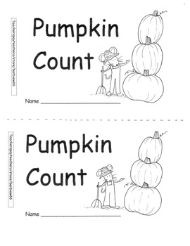 Preview of Pumpkin Book Printable with Home Connection Counting Book