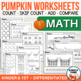 Pumpkin Counting Worksheets, 1s 2s 5s 10s Compare Numbers,
