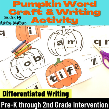 Preview of Pumpkin Craft Activity Reading & Writing Prompts for Real Nonsense Word Fluency