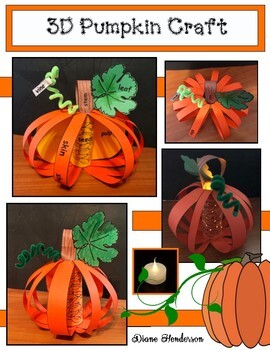 Preview of Pumpkin Craft Pumpkin Activities 3D Label the Parts of a Pumpkin Craft