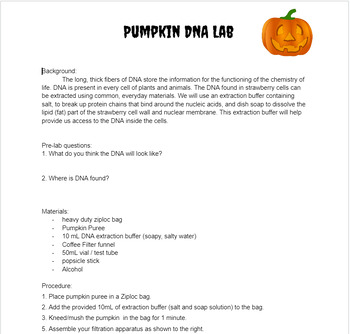 Preview of Pumpkin DNA Extraction Lab