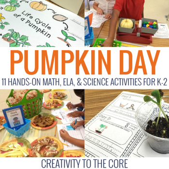 Preview of Pumpkin Day! {11 hands-on pumpkin themed ELA, math, & science activities}
