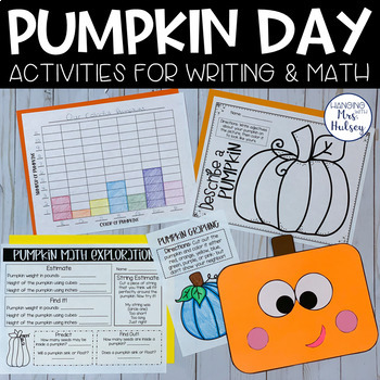 Preview of Pumpkin Day - Fall Writing Craftivity and Math Activities