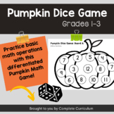 Pumpkin Dice Game for Grades 1-3