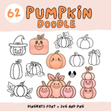 Pumpkin Doodle Font + Outline Clipart