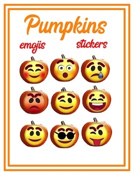 Preview of Pumpkin Emojis, Stickers,Clip Art,Fall,Halloween,Autumn,Graphic Art
