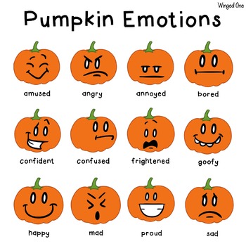 Preview of Pumpkin Emotions {Poster and Memory Game}