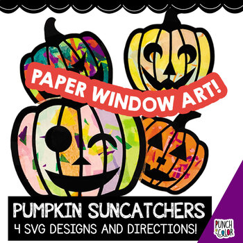 Preview of Pumpkin Faces Art Activity for Preschool | Halloween or Fall Paper Crafts SVG