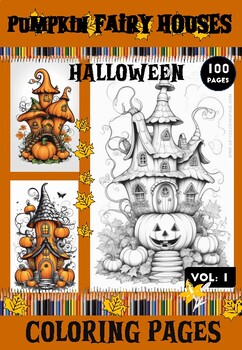 Pumpkin Fairy Houses Coloring sheets Vol: 1 | Pumpkin Coloring pages