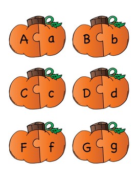 Pumpkin/Fall Alphabet Letter Match Game or Center by Positive Counseling