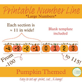 Pumpkin Fall Autumn Themed, Horizontal Number Line PDF