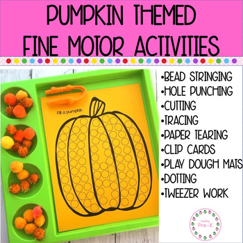 Preview of Pumpkin Fine Motor Activities for PreK/Preschool/K