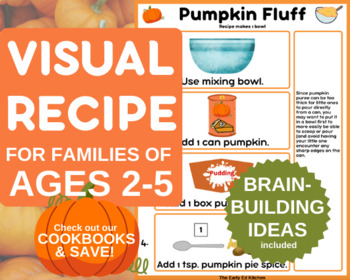Preview of Pumpkin Fluff Visual Recipe for Toddlers, Simple Preschool Homeschool Activity