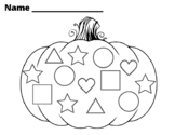 Pumpkin Following Directions/Coloring Activity/ID Shapes