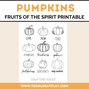 Preview of Pumpkin Fruits of the Spirit Coloring Printable