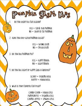 Pumpkin Glyph Activity by Christine Statzel | Teachers Pay Teachers