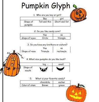 Preview of Pumpkin Glyph for K, 1st, or 2nd grades- art or after reading activity