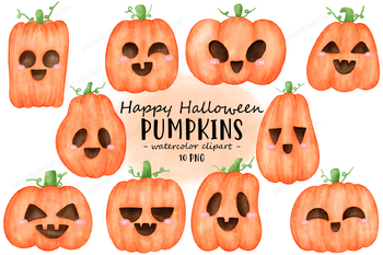 Preview of Pumpkin Halloween Clipart, Pumpkins Clipart, Halloween Clipart