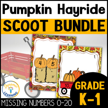 Preview of Pumpkin Halloween Math Number Centers Math Scoot Task Cards