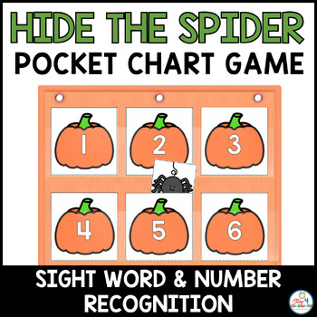 Preview of Pumpkin Hide and Seek Number and Sight Word Recognition Pocket Chart Game