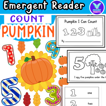 Preview of Pumpkin I Can Count MATH Emergent Reader Kindergarten Activities Mini Books
