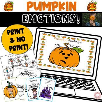 Preview of Pumpkin Identify Emotions Feelings Social Story Activities Print and Digital