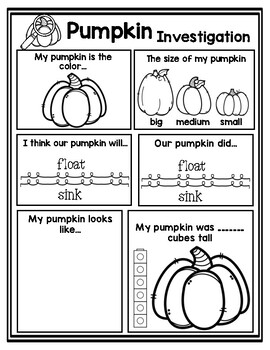 Pumpkin Investigation by Preschoolers and Sunshine | TpT