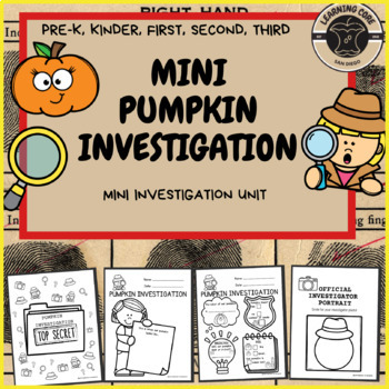Preview of Pumpkin Investigation Activity Science PreK Kindergarten First Second TK UTK