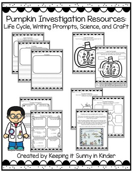 Preview of Pumpkin Investigation Resources: Life Cycle, Writing Prompts, Science, and Craft