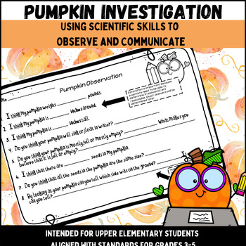 Preview of Pumpkin Investigation Worksheet and Process - Science and Math